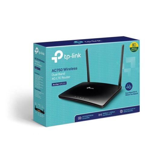 Бездротовий маршрутизатор TP-LINK Archer MR200 (AC750, 1xFE Wan, 4xFE LAN, 1xSimCardSlot, 2 антени LTE, 3 антени) - 6