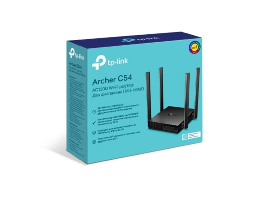Беспроводной маршрутизатор TP-Link ARCHER C54 (AC1200, 1хFE WAN, 4хFE LAN, Beamforming, APP Tether, 4 внешние антенны) - 3