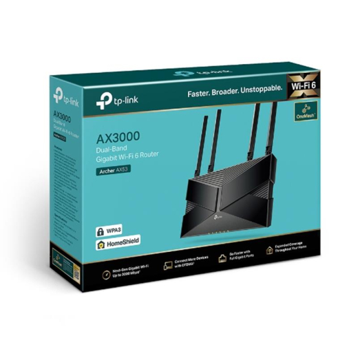 Беспроводной маршрутизатор TP-Link Archer AX53 (AX3000, Wi-Fi 6, 1хGE WAN, 4хGE LAN, MU-MIMO, MESH, 4 антенны внешних) - 4