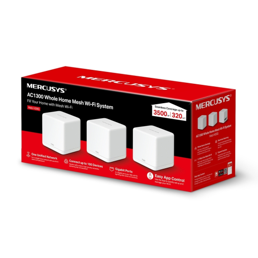 Бездротовий маршрутизатор Mercusys Halo H30G(3-pack) (AC1300, 2хGE WAN/LAN, Beamforming, MESH, 3-pack) - 7