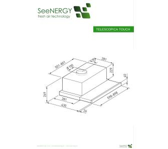 Телескопическая вытяжка  SeeNERGY Telescopica Touch 90 Белый - 6