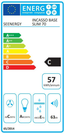 Встроенная вытяжка SeeNERGY Incasso Base Slim 70 BL - 3