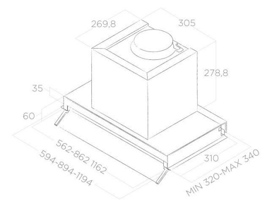 Витяжка вбудована ELICA BOXIN LX/BL MAT/A/90 - 3