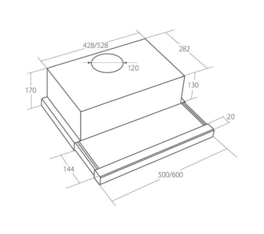 Витяжка телескопічна Akpo WK-7 Light eco glass 50 (BL) - 3