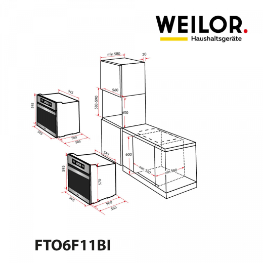 Духовой шкаф WEILOR FTO6F11BI - 20