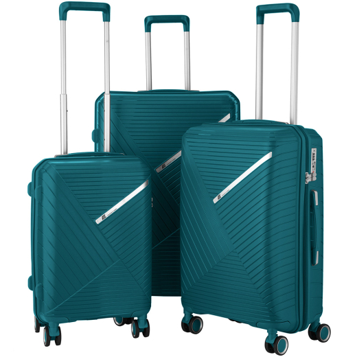 Набор пластиковых чемоданов 2E Sigma L+M+S Aquamarine 2E-SPPS-SET3-AM - 1