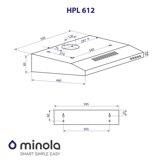 Вытяжка Minola HPL 612 WH - 10