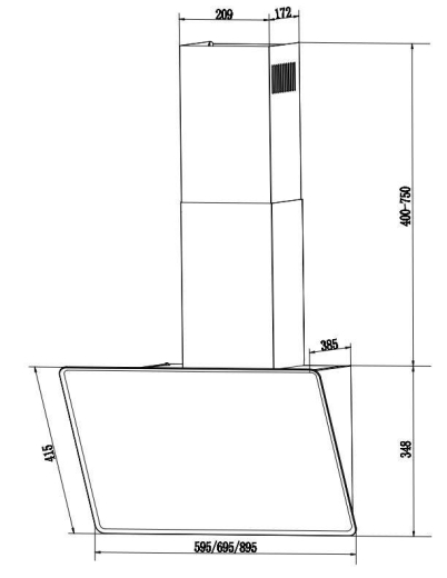 Витяжка Interline FIESTA WH A 60 TC/GL/A - 10