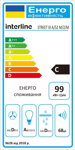 Встраиваемая вытяжка Interline STREET IX A/52 M/2/M - 2