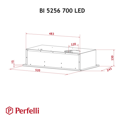 Полновстраиваемая вытяжка Perfelli BI 5256 WH 700 LED - 10
