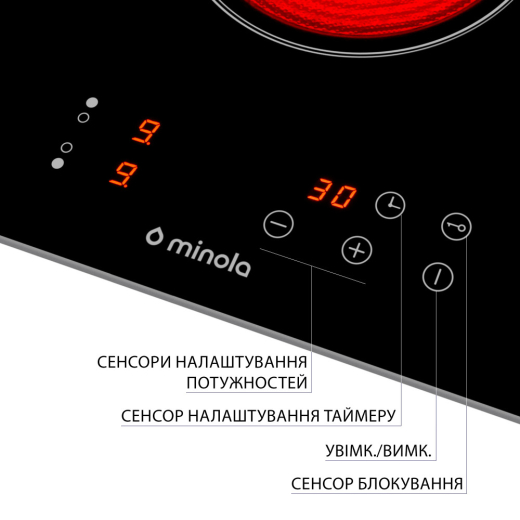 Варильна поверхня Minola MVH 3034 KBL - 5