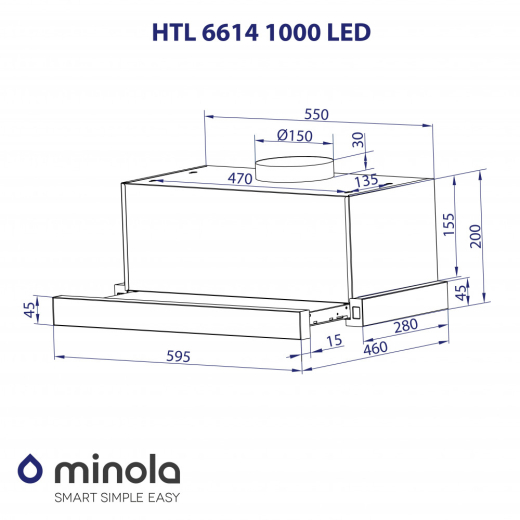 Вытяжка Minola HTL 6614 BLF 1000 LED - 11