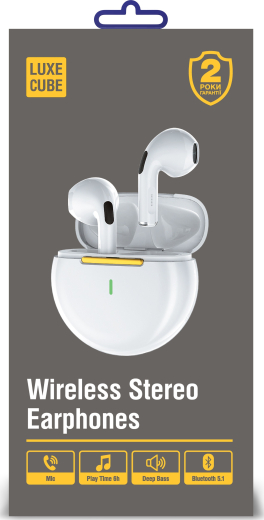 Bluetooth-гарнитура Luxe Cube PRO 6 White (4826668690034) - 2