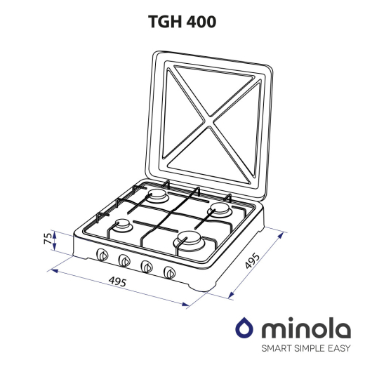 Настільна плита Minola TGH 400 WH - 6