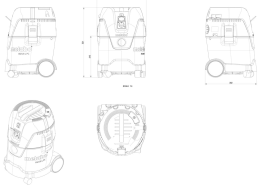 Пылесос Metabo ASA 25 L PC (602014000) - 4