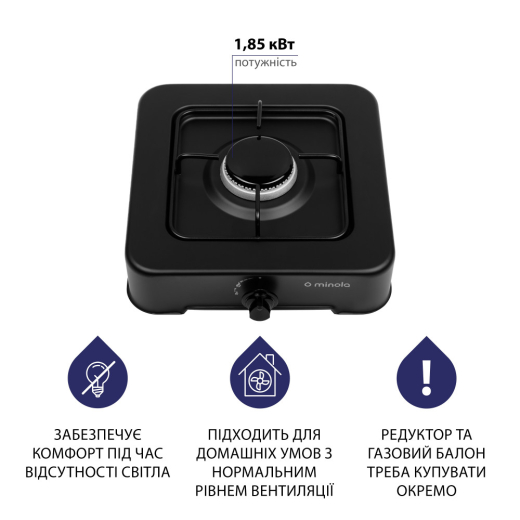 Настольная плита Minola TGH 100 BL - 3