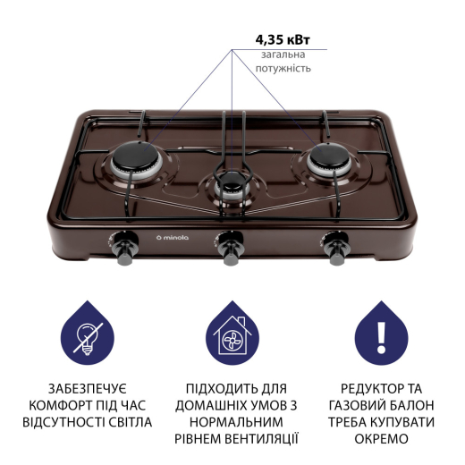 Настольная плита Minola TGH 300 BR - 3