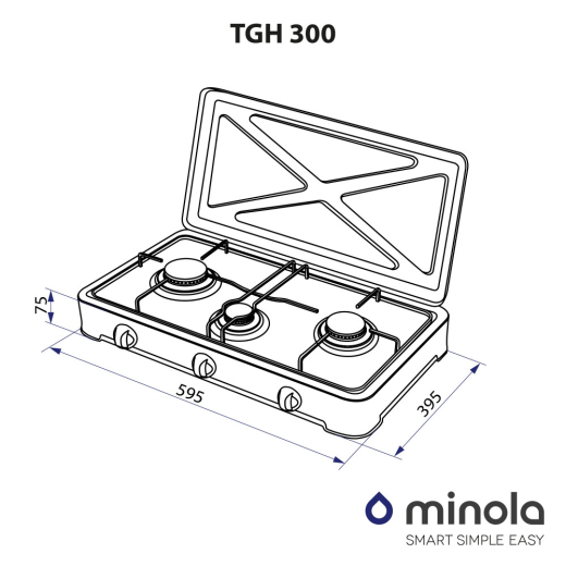 Настольная плита Minola TGH 300 BR - 6