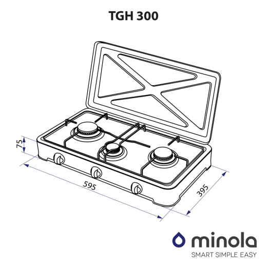 Настольная плита Minola TGH 300 BL - 6