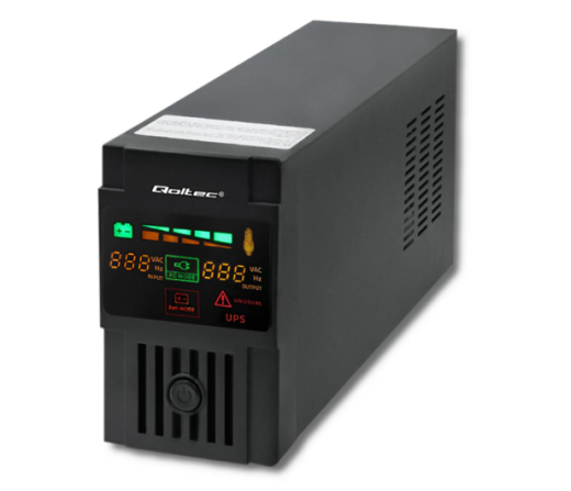Джерела безперебійного живлення (ДБЖ) Qoltec Monolith (800VA/480W, FR, Schuko, LCD) (53952) - 1