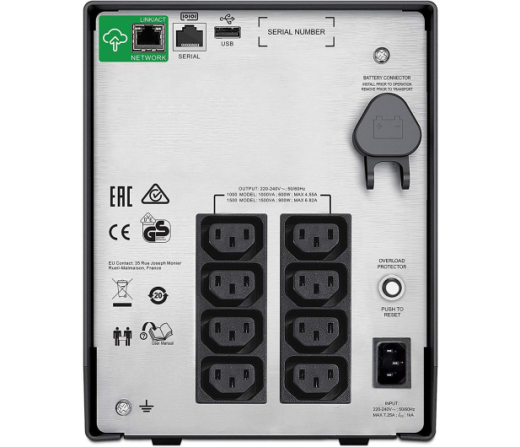 Линейно-интерактивное ИБП APC Smart-UPS (1500VA/900W, 8x IEC, AVR, LCD) (SMC1500IC) - 4