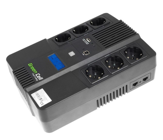 Линейно-интерактивное ИБП Green Cell UPS AiO (600VA/360W, 6x Schuko, AVR, LCD) (UPS06) - 1