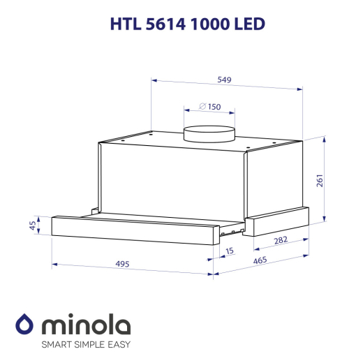 Витяжка Minola HTL 5614 I 1000 LED - 11