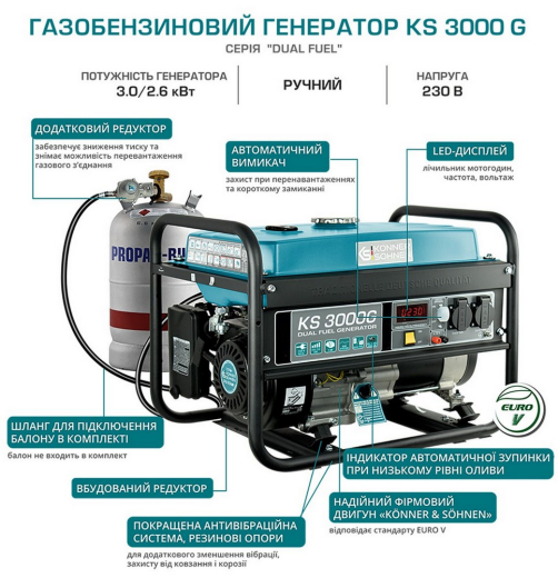 Генератор газобензиновий Konner&Sohnen KS 3000G - 9