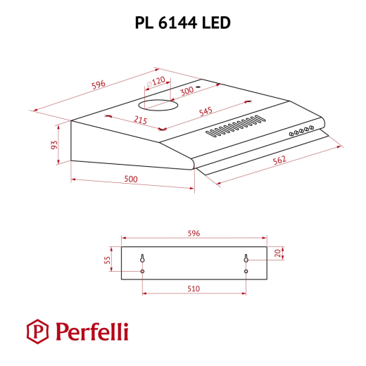 Вытяжка плоская Perfelli PL 6144 Dark BR LED - 10
