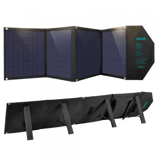 Сонячна панель для повербанка Choetech 80W (158x41см) 5V/2.4A USB + 5V/2.4A QC3.0 + USB-C PD3.0(30W) (SC007) - 3