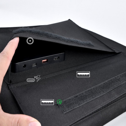 Сонячна панель для повербанка Choetech 80W (158x41см) 5V/2.4A USB + 5V/2.4A QC3.0 + USB-C PD3.0(30W) (SC007) - 5