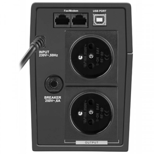 ДБЖ Armac HOME H/650E/LED, Line Interactive 650VA/390W, 2хFrench., USB-B LED (H/650E/LED) - 3
