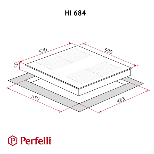 Варильна поверхня Perfelli HI 684 BL - 13