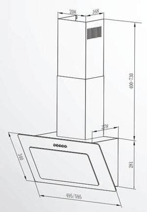 Витяжка Interline ROCK BL A/60 PB/2/T - 7