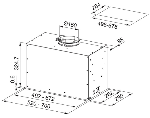 Встраиваемая вытяжка Franke Box Flush EVO FBFE BK MATT A52 (305.0665.364) - 4
