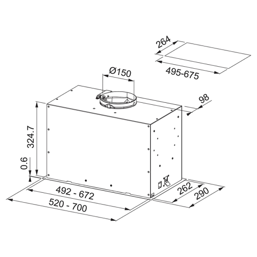 Вбудовувана витяжка Franke Box Flush EVO FBFE XS A52 (305.0665.359) - 3