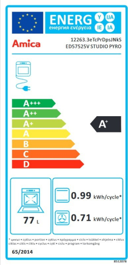 Вбудована духова шафа AMICA ED57525V Studio Pyro - 9