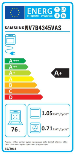 Вбудована духова шафа Samsung NV7B4345VAS - 9