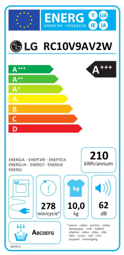 Сушильная машина LG RC10V9AV2W - 10