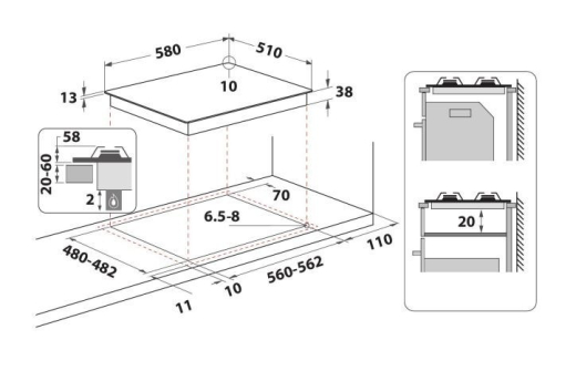 Варочная поверхность газовая Whirlpool TGML650IX - 2