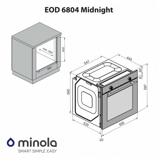 Духовой шкаф электрический Minola EOD 6804 Midnight - 14