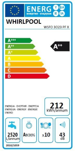 Встраиваемая посудомоечная машина Whirlpool WSBO3O23PFX - 2