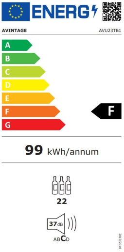 Встраиваемый винный шкаф AVINTAGE AVU23TB1 - 8