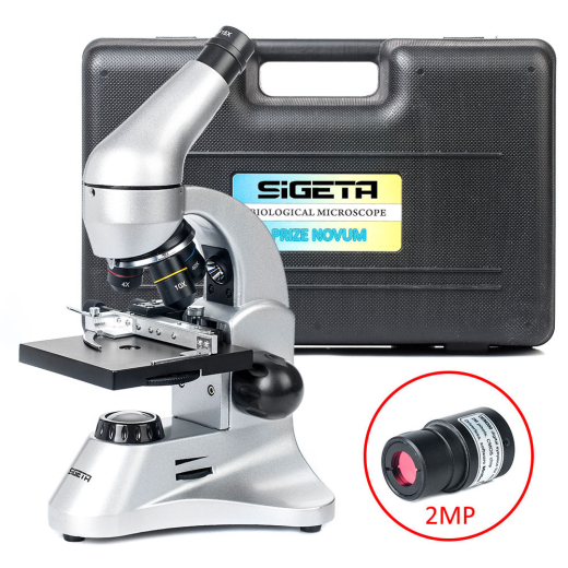 Мікроскоп SIGETA PRIZE NOVUM 20x-1280x з камерою 2Mp (в кейсі) - 1