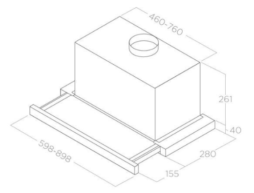 Вбудована витяжка ELICA ELITE 26 IX/A/60/VT (PRF0094051B) - 2