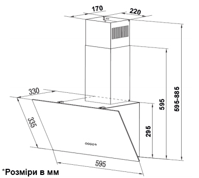Витяжка Interline TEFFI WH A/60/GL/PB - 2