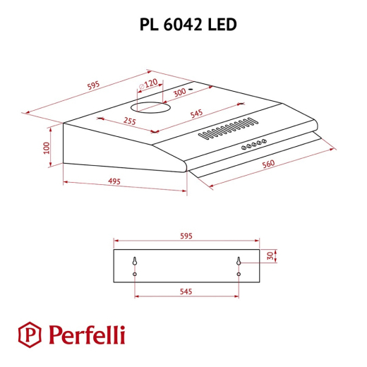 Вытяжка плоская Perfelli PL 6042 I LED - 11