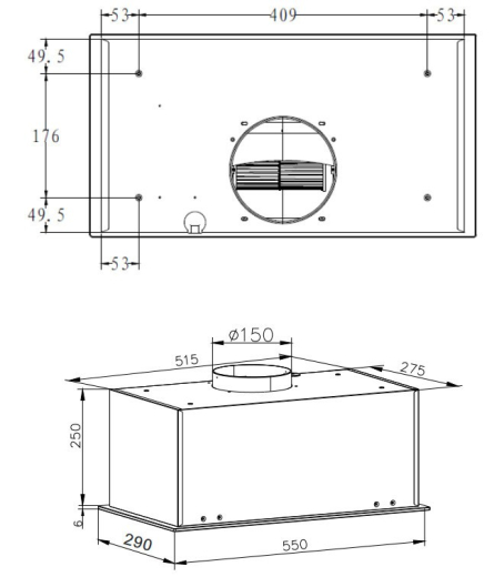 Вытяжка встраиваемая AMICA OMP6254BG Studio - 9