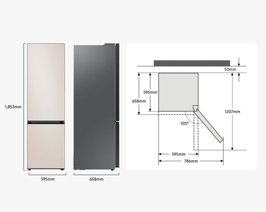 Холодильник з морозильною камерою Samsung RB34C7B5DAP Bespoke - 6