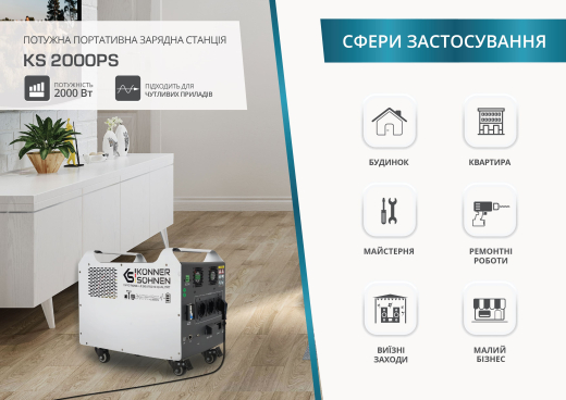 Портативна (переносна) електростанція KS 2000PS - 2